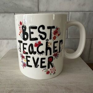 Natural Life Floral “Best Teacher Ever” Ceramic Mug (Used)